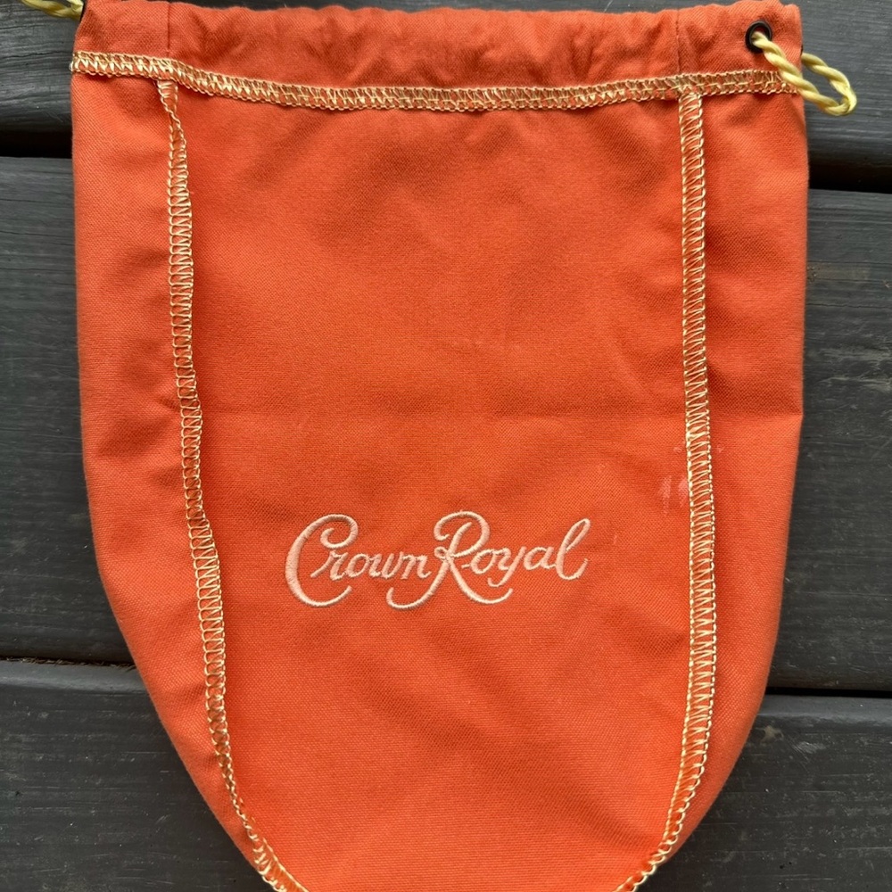 Crown Royal Orange Drawstring Bag